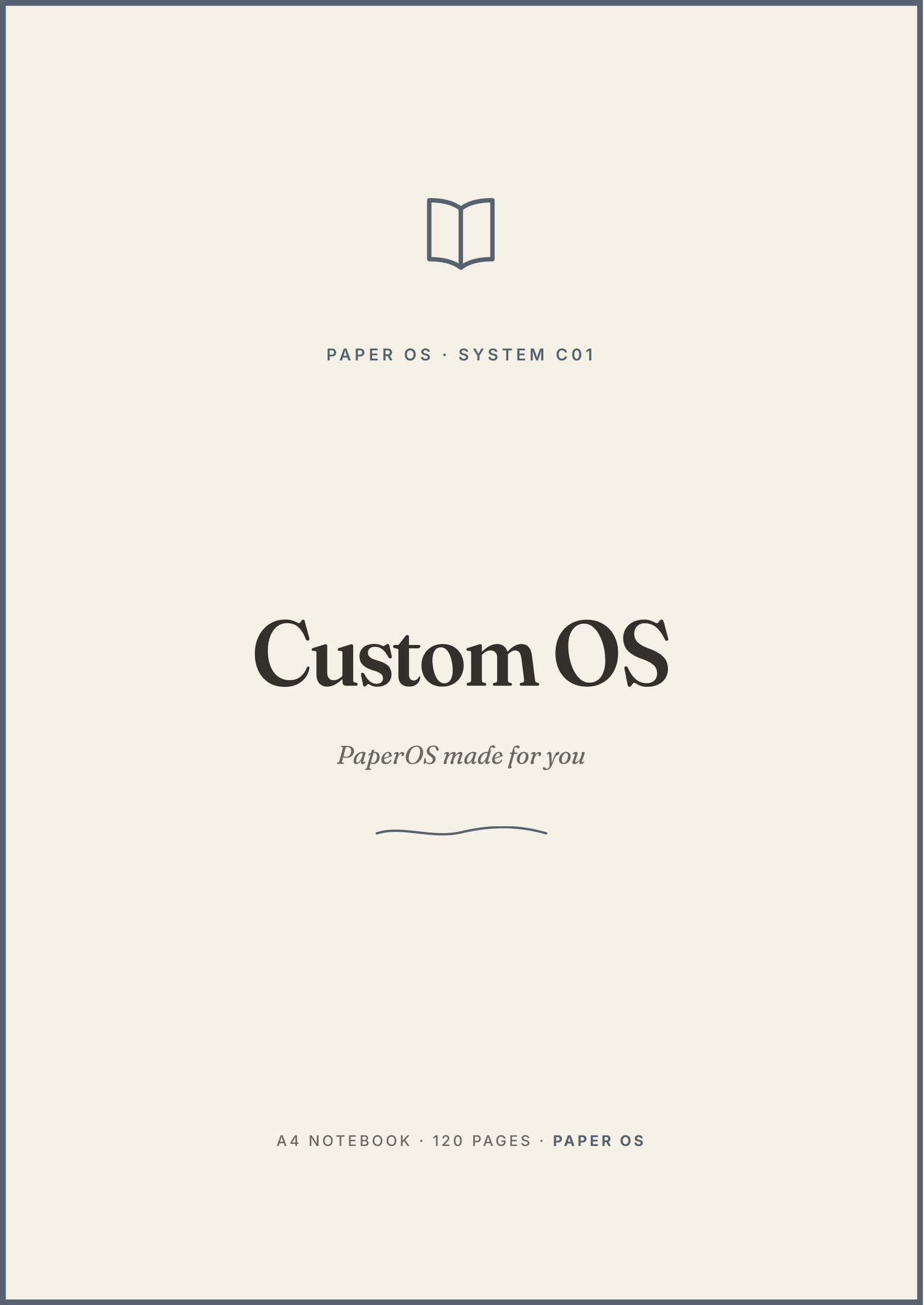 Custom OS notebook cover — Paper OS made for you