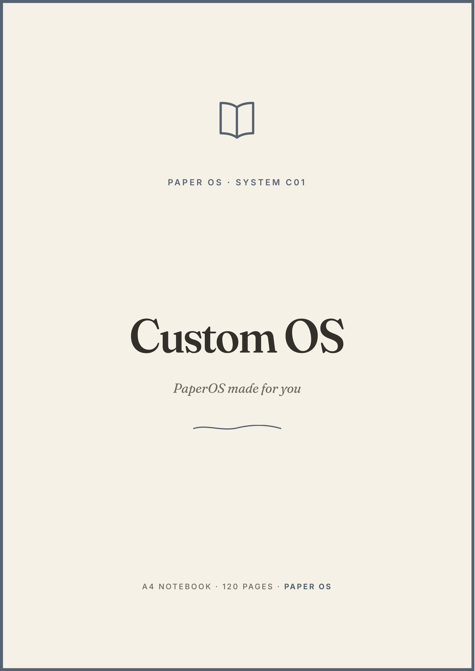 Custom OS notebook cover — Paper OS made for you